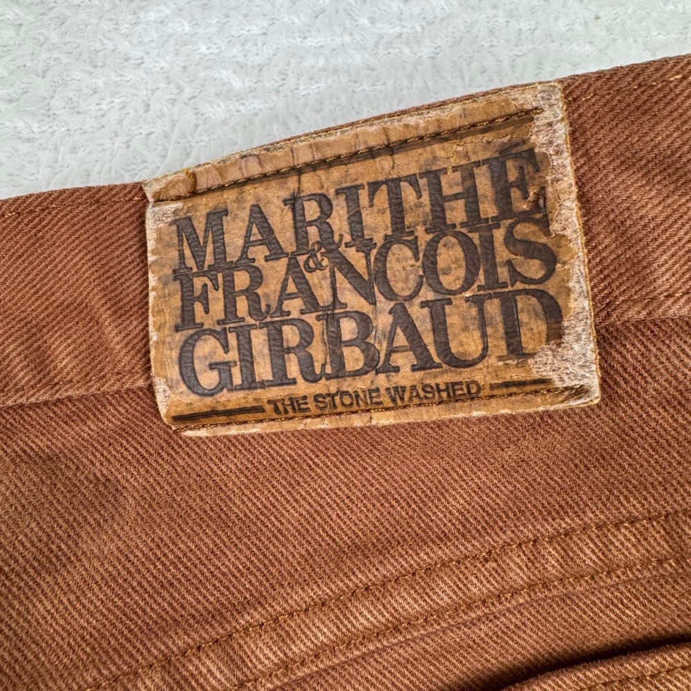 Rare! Marithe Francois Girbaud Pants Mens 38 Brown Stone Washed Cotton USA Made